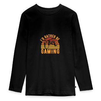 Gaming - Teenager Premium Organic Long Sleeve Shirt - black - Front - AI Model Kid Female (0cm)
