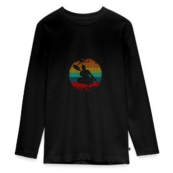 Kayak - T-shirt manches longues Premium Ado - noir - Devant - AI Model Kid Female (0cm)