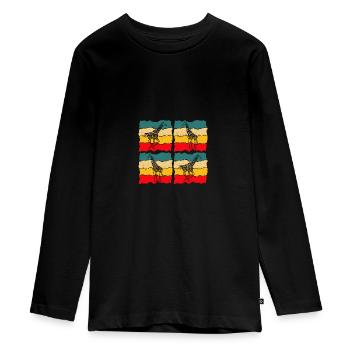 Girafe - T-shirt manches longues Premium Ado - noir - Devant - AI Model Kid Female (0cm)
