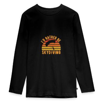 Parachutistes - T-shirt manches longues Premium Ado - noir - Devant - AI Model Kid Female (0cm)