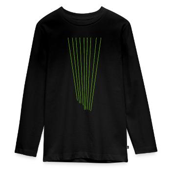 laser - Teenager Premium Organic Long Sleeve Shirt - black - Front - AI Model Kid Female (0cm)