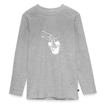 Japanese cuisine chopsticks - Teenager Premium Organic Long Sleeve Shirt - heather grey - Front