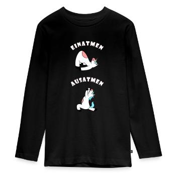 Yoga Unicorn - Teenager Premium Bio Langarmshirt - Schwarz - Vorne - AI Model Kid Female (0cm)