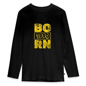 1990 - T-shirt manches longues Premium Ado - noir - Devant - AI Model Kid Female (0cm)
