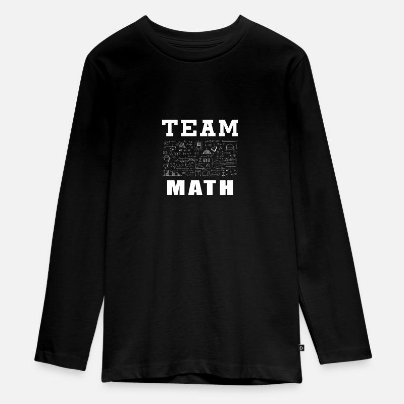 Team Math - Teenager Premium Bio Langarmshirt - Schwarz