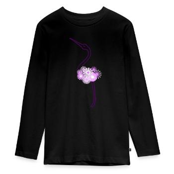 Cigogne - T-shirt manches longues Premium Ado - noir - Devant - AI Model Kid Female (0cm)