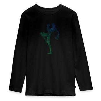 Boxe Kickboxing Kickboxing Hommes Femmes - T-shirt manches longues Premium Ado - noir - Devant - AI Model Kid Female (0cm)