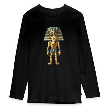 Pharao - Teenager Premium Bio Langarmshirt - Schwarz - Vorne - AI Model Kid Female (0cm)
