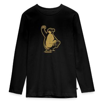 Resist Penguin Grunge Protest - Teenager Premium Bio Langarmshirt - Schwarz - Vorne - AI Model Kid Female (0cm)