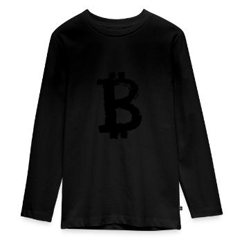 Broken Bitcoin - Teenager Premium Bio Langarmshirt - Schwarz - Vorne - AI Model Kid Female (0cm)