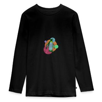 Penguin South Pole - Teenager Premium Organic Long Sleeve Shirt - black - Front - AI Model Kid Female (0cm)