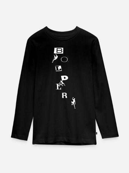 Boulder mit Klettergriffe - Teenager Premium Bio Langarmshirt - Schwarz