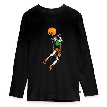 Basketball Basketball Basketball - Teenager Premium Bio Langarmshirt - Schwarz - Vorne - AI Model Kid Female (0cm)