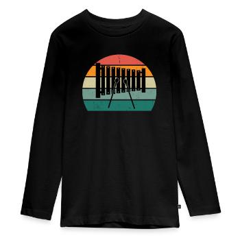 xylofon xylofon player music player xylofonist - Teenager Premium Organic Long Sleeve Shirt - black - Front - AI Model Kid Female (0cm)