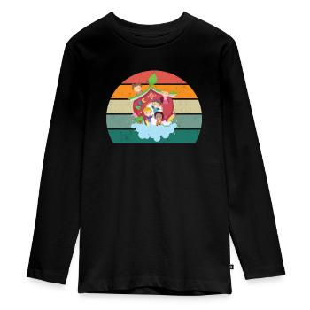 schulen, lehrer lehrerin schüler, schülerin klasse - Teenager Premium Bio Langarmshirt - Schwarz - Vorne - AI Model Kid Female (0cm)