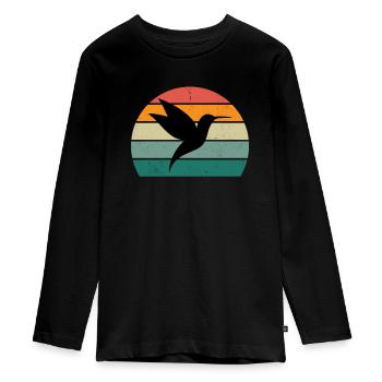 Colibris ailes rapides battant des ailes colibri - T-shirt manches longues Premium Ado - noir - Devant - AI Model Kid Female (0cm)