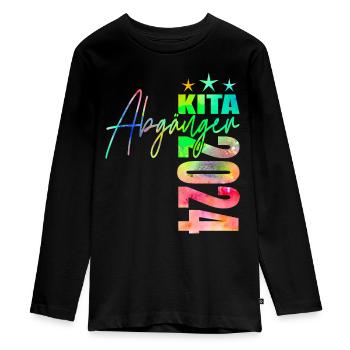 Kita Abgänger 2024 - Teenager Premium Bio Langarmshirt - Schwarz - Vorne - AI Model Kid Female (0cm)