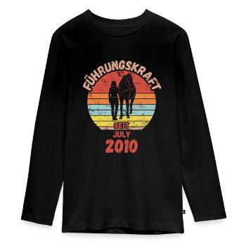 Führungskraft Reiten Geburtstag Juli 2010 - Teenager Premium Bio Langarmshirt - Schwarz - Vorne - AI Model Kid Female (0cm)