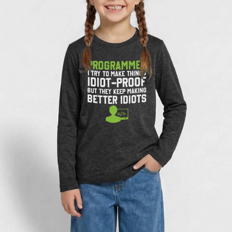 Programming Slogan Software Developer Computer Eng Teenager Premium Bio Langarmshirt