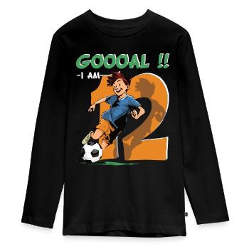 Fußball Geburtstag - 12 Jahre Alter Junge - 12. - Teenager Premium Bio Langarmshirt - Schwarz - Vorne - AI Model Kid Female (0cm)