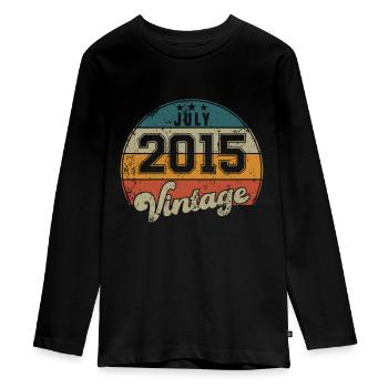 Vintage Geburtstag - Juli 2015 - Geschenkidee - Teenager Premium Bio Langarmshirt - Schwarz - Vorne - AI Model Kid Female (0cm)