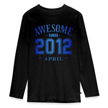 April 2012 - April's Birthday Awesome - Teenager Premium Organic Long Sleeve Shirt - black - Front - AI Model Kid Female (0cm)
