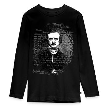 Dark Visions Edgar Allan Poe Letter 1 - Teenager Premium Organic Long Sleeve Shirt - black - Front - AI Model Kid Female (0cm)