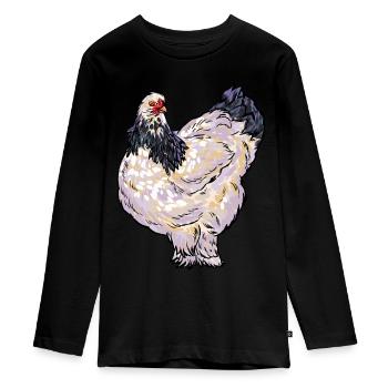 Brahma poules poules ferme agriculteur poulet coq - T-shirt manches longues Premium Ado - noir - Devant - AI Model Kid Female (0cm)
