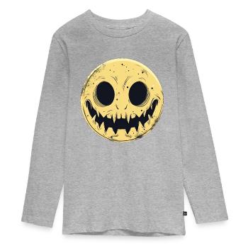 Sourire lunaire - T-shirt manches longues Premium Ado - gris chiné - Devant