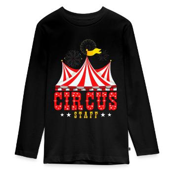 Circus Staff , Circus Workers, Manege Frei - Teenager Premium Organic Long Sleeve Shirt - black - Front - AI Model Kid Female (0cm)