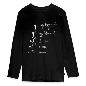 Mathematiker Weihnachtsgrüße Männer - Teenager Premium Bio Langarmshirt - Schwarz - Vorne - AI Model Kid Female (0cm)