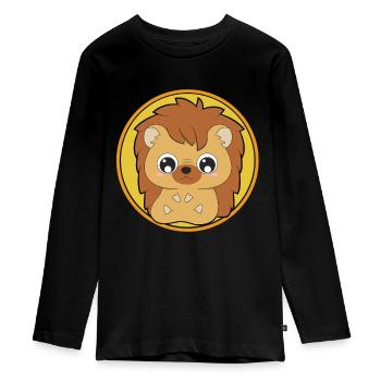 Niedliche Igel süße Tiere - Teenager Premium Bio Langarmshirt - Schwarz - Vorne - AI Model Kid Female (0cm)