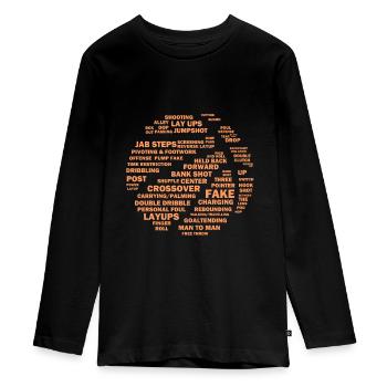 Basketballer Basketball - Teenager Premium Bio Langarmshirt - Schwarz - Vorne - AI Model Kid Female (0cm)