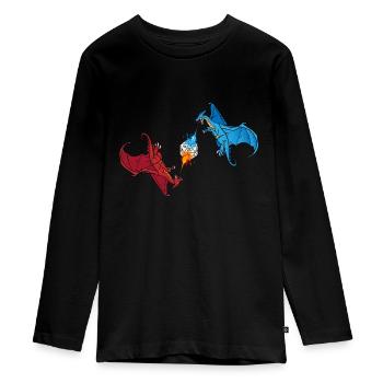 Dragon Dice Fantasy Game - T-shirt manches longues Premium Ado - noir - Devant - AI Model Kid Female (0cm)