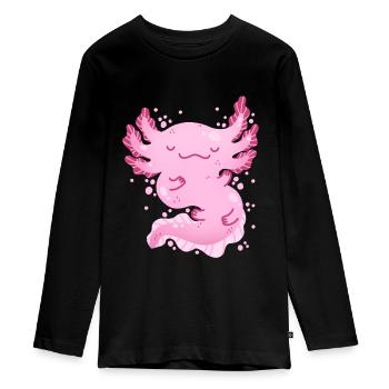 Axolotl - Teenager Premium Bio Langarmshirt - Schwarz - Vorne - AI Model Kid Female (0cm)