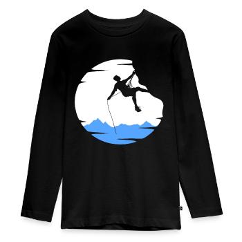 KLETTERN KLETTERER - Teenager Premium Bio Langarmshirt - Schwarz - Vorne - AI Model Kid Female (0cm)