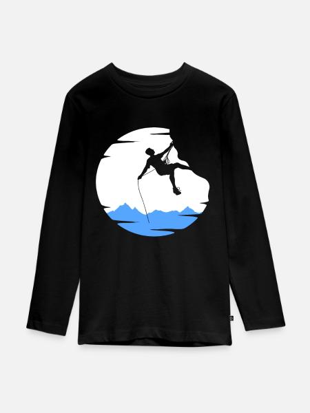 KLETTERN KLETTERER - Teenager Premium Bio Langarmshirt - Schwarz