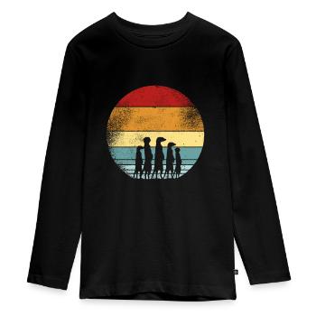 Erdmännchen - Teenager Premium Bio Langarmshirt - Schwarz - Vorne - AI Model Kid Female (0cm)