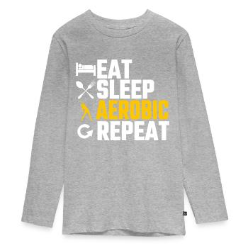 Aerobics - Teenager Premium Organic Long Sleeve Shirt - heather grey - Front