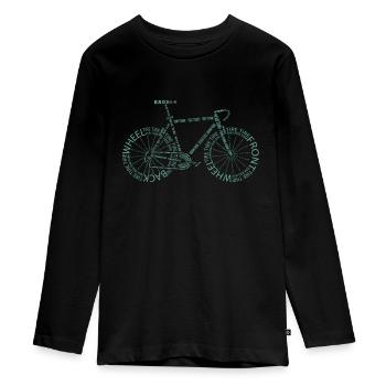 Fahrrad Anatomie Blau Bauteile Rennrad Radfahrer - T-shirt manches longues Premium Ado - noir - Devant - AI Model Kid Female (0cm)