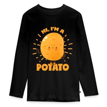 Pomme de terre - T-shirt manches longues Premium Ado - noir - Devant - AI Model Kid Female (0cm)