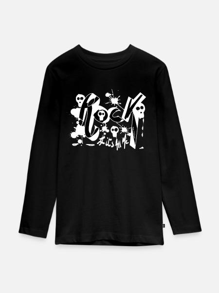 Rock ItsAllMe white - Teenager Premium Bio Langarmshirt - Schwarz