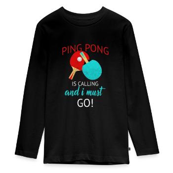 Ping-pong - T-shirt manches longues Premium Ado - noir - Devant - AI Model Kid Female (0cm)