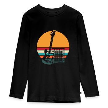 Ebass bass guitar gift bassist amplifier amp - Teenager Premium Organic Long Sleeve Shirt - black - Front - AI Model Kid Female (0cm)
