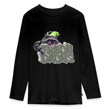 Insolent- Raton laveur insolent - T-shirt manches longues Premium Ado - noir - Devant - AI Model Kid Female (0cm)
