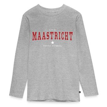 Maastricht - Teenager Premium Organic Long Sleeve Shirt - heather grey - Front