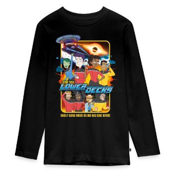 Star Trek Lower Decks Crew Witziger Spruch - Teenager Premium Bio Langarmshirt - Schwarz - Vorne - AI Model Kid Female (0cm)
