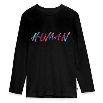 humain LGBT coloré rgb cadeau cadeau d’anniversaire - T-shirt manches longues Premium Ado - noir - Devant - AI Model Kid Female (0cm)