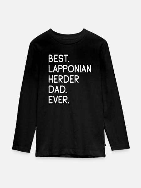 Lapponian Herder Dad - Teenager Premium Bio Langarmshirt - Schwarz