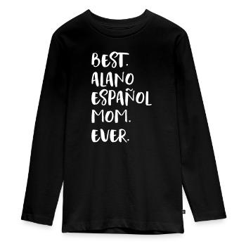 Alano Español Mom - Teenager Premium Organic Long Sleeve Shirt - black - Front - AI Model Kid Female (0cm)